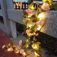 thumbnail image 3 of HESHENG 2m LED String Lights Artificial Vine Battery Powered Rose Flower Christmas Garland  Fairy Lights for Valentines Christmas Wedding Home Party Decor, 3 of 10