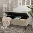 thumbnail image 2 of ABBLE 29 in. Beige Fabric Upholstered Storage Ottoman with Solid Wood Legs, 2 of 6