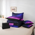 thumbnail image 6 of jejeloiu Outer Space Nebula 7pcs Bedding Comforter Set,Pink Blue Ombre Queen Bedding Sets For Girls Reversible, 6 of 8