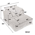 thumbnail image 5 of Aukfa 48" Inch Chaise Lounge, Oversized Sofa Chair with Ottoman, 3 Pillows, Corduroy, Beige, 5 of 11