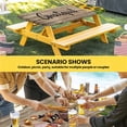 thumbnail image 6 of Farmhouse Sunflower Grateful Table Cloths for 6 Foot Rectangle Tables, Brown Wooden Plank Country Patio Waterproof Elastic Fitted Tablecloths, Washable Rectangular Table Cover for Camping, 6 of 8
