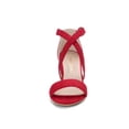 thumbnail image 2 of BLISSFUL STEP Sandales à Talon Bloc Moyen à Brides Croisées Ouvertes pour Femmes Rouge 5, 2 of 8