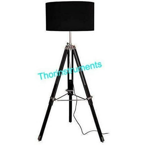 Modern Home Style Lighting Tripod Adjustable Floor Lamp Classic Home Wooden Tripod Stand
