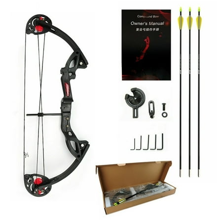 15-29lbs Black Archery Twin Cam Adjustable Right-Hand Bow Compound Bow for Beginner Entry Level
