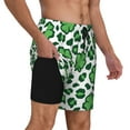 thumbnail image 3 of Balery Leopard print St. Patrick's Day Mens Swim Trunks Swim Shorts for Men Quick Dry Inseam Beach Shorts with Compression Liner Pocket-3X-Large, 3 of 9