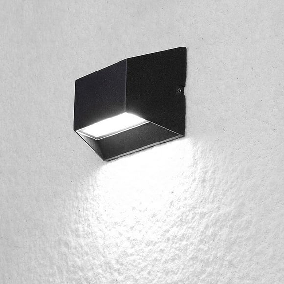 LUMINTURS Appliques Murales Extérieures/intérieures LED 6W Luminaire Étanche Porte Marche Escalier Surface Lampe Noir Blanc Pur