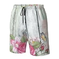 thumbnail image 4 of Balery Vintage Wood with Floral Traje de Baño Estilo Hawaiano para Hombre, Shorts de Secado Rápido con Bolsillos-Small, 4 of 6