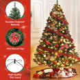 thumbnail image 1 of 7.5 ft premium artificial christmas tree: spruce style con 1450 branch tips, metal hinges, foldable base - fácil montaje para oficina en casa party holiday, 1 of 4