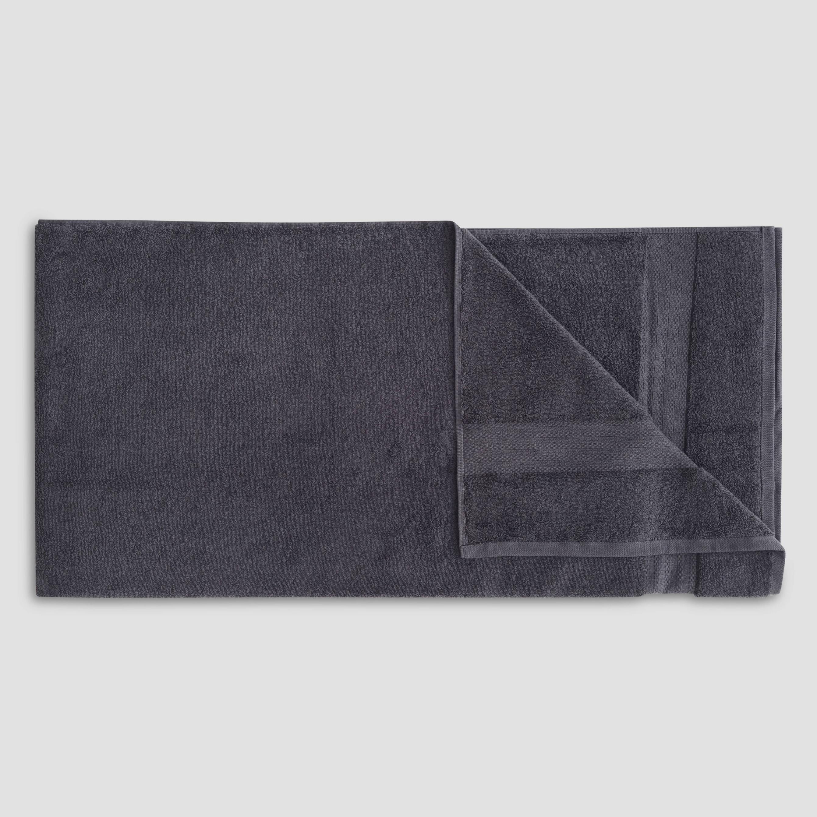 FABDREAMS 100% Organic Cotton GOTS Ceritied 700 GSM Bath Sheet Towel Set of 2, 2 Bath Sheet Towels 36 x 70 in, Charcoal Black