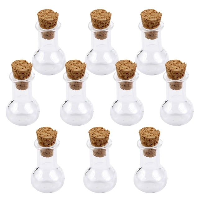 Mini botella de tapón de corcho de vidrio de 10 piezas, s , viales Yuyangstore Mini botella