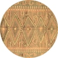 thumbnail image 1 of Ahgly Company Indoor Round Southwestern Brown Country Area Rugs, 3' Round, 1 of 4