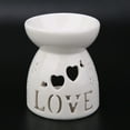 thumbnail image 3 of Wobythan Ceramic Oil Burner and Candle Holder, Aromatic Incense Diffuser with Love Pattern Design, 3 of 9