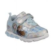 Disney Girls Frozen Theme w/ five white lights Sneakers - Blue/Silver, Size: 7