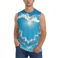 thumbnail image 2 of Lsque Heart Shaped Cloud Print Men's Cotton Blend Sleeveless Muscle Shirts (S-3XL)- Moisture Wicking, Odor Protection, UPF 30+,Small, 2 of 8