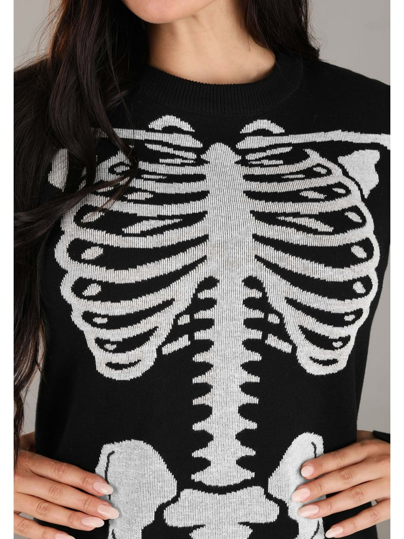 Women's Loose Fit Skeleton Sweater Dress Women's Loose Fit Skeleton Sweater Dress