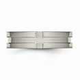 thumbnail image 4 of Grey Titanium Ring Band Wedding Grooved 6mm Polished, 4 of 7