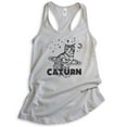 thumbnail image 1 of Caturn Tank Top, Ladies Racerback Tank Top, Cat Tank, Kitten Tank, Cat Lover Tank, Silver Gray, XX-Large, 1 of 1