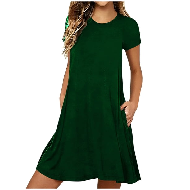 Vestido Largo de Manga Larga para las Mujeres Color Sólido Camisa de Noche de Ternera, Suelto Vestido de Sueño Casual para el Salón de Casa