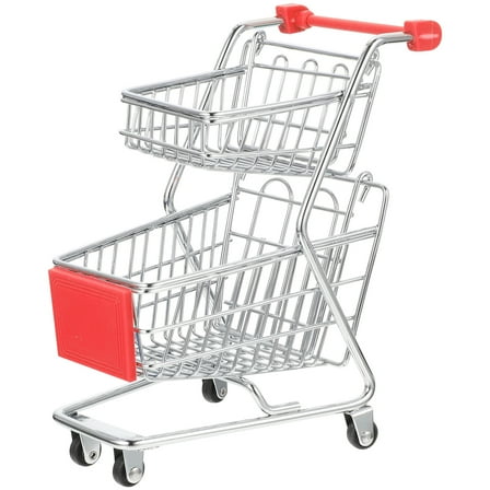 Mini Shopping Cart Desktop Shopping Cart Child 17.5X11CM Red