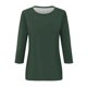 thumbnail image 4 of Camisa raglán informal de manga 3/4 para mujer, cuello redondo, poliéster, color liso, estilo informal y moderno, tallas S-XXL, 4 of 5