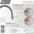 thumbnail image 3 of Stylish Modena Ht 14" Brushed Stainless Steel Single Handle Pull Down Kitchen Faucet K-131S, 3 of 11
