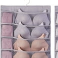 thumbnail image 4 of Hanging Bra Organizer Oxford Fabric Double Sides Breathable Large Capacity Underwear Storage Organizer for Bra Socks Gray, Front 12, Back 24, 4 of 5