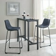 thumbnail image 5 of Walker Edison Full Back Faux Leather Navy Bar Stools, Set of 2, 5 of 10