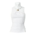 thumbnail image 4 of Women's Spring Summer Gold Ring Detail Sleeveless High Neck Tank Top, 4 of 6