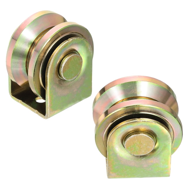 Uxcell 2Pack 1.89" Ruedas de Caster en V con Soporte, Capacidad de Carga 300lbs, Color Zinc