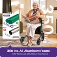 thumbnail image 4 of KEKOY Walkers for Seniors Foldable Mobility Rollator with Seat 350 lb, Adjustable Handles and Backrest Height, Adult Aluminum Rolling Walker, 8" Big Wheels, Green, 4 of 10