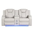 thumbnail image 2 of Faux Leather LED Reclining Loveseat with Power Control / Adjustable Headrests, Ambient Light in Home, 2 of 5