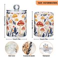thumbnail image 5 of Yayeee 2 Pack Qtip Holder Bathroom Cotton Swab Canister with Lid Clear Dispenser Set, White Mushroom, 5 of 6
