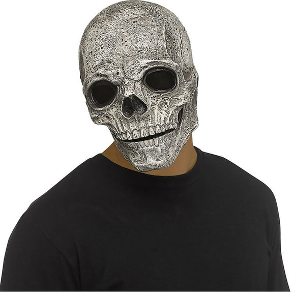 Natural White Skeleton Skull Head Adult's Mask Costume Accessory