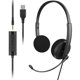 thumbnail image 1 of Ideal para usar en computadoras portátiles, PC, oficinas y centros de llamadas: cómodos auriculares USB estéreo negros con cable de 3,5 mm, plug & play, micrófono con cancelación de ruido y, 1 of 5