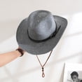 thumbnail image 2 of Classical Western Styles Straw Sun Hat Adjustable Roll Brims Panama Hat For Outdoor Activity And Fashion Enthusiasts, 2 of 9