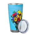 thumbnail image 2 of KLL Elephant Trunk Couple Flowers Print 40oz Stainless Steel Insulated Car Cup with Spillproof Lid - Keep Your Drink Hot or Cold on the Go-Straw Three-piece Set, 2 of 8