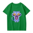 thumbnail image 1 of Pop cazadora para niña Demo-n Hunters Boys Girls Fashion Round-Neck Group Panels T Shirt （Green）, 1 of 3