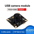 thumbnail image 2 of GC2093 2MP USB Camera Module USB2.0 Output Fixed Focus 81dB Linear Mode 105dB HDR Mode Onboard Microphone,1 x Camera Module 1 x USB Cable,Black, 2 of 8