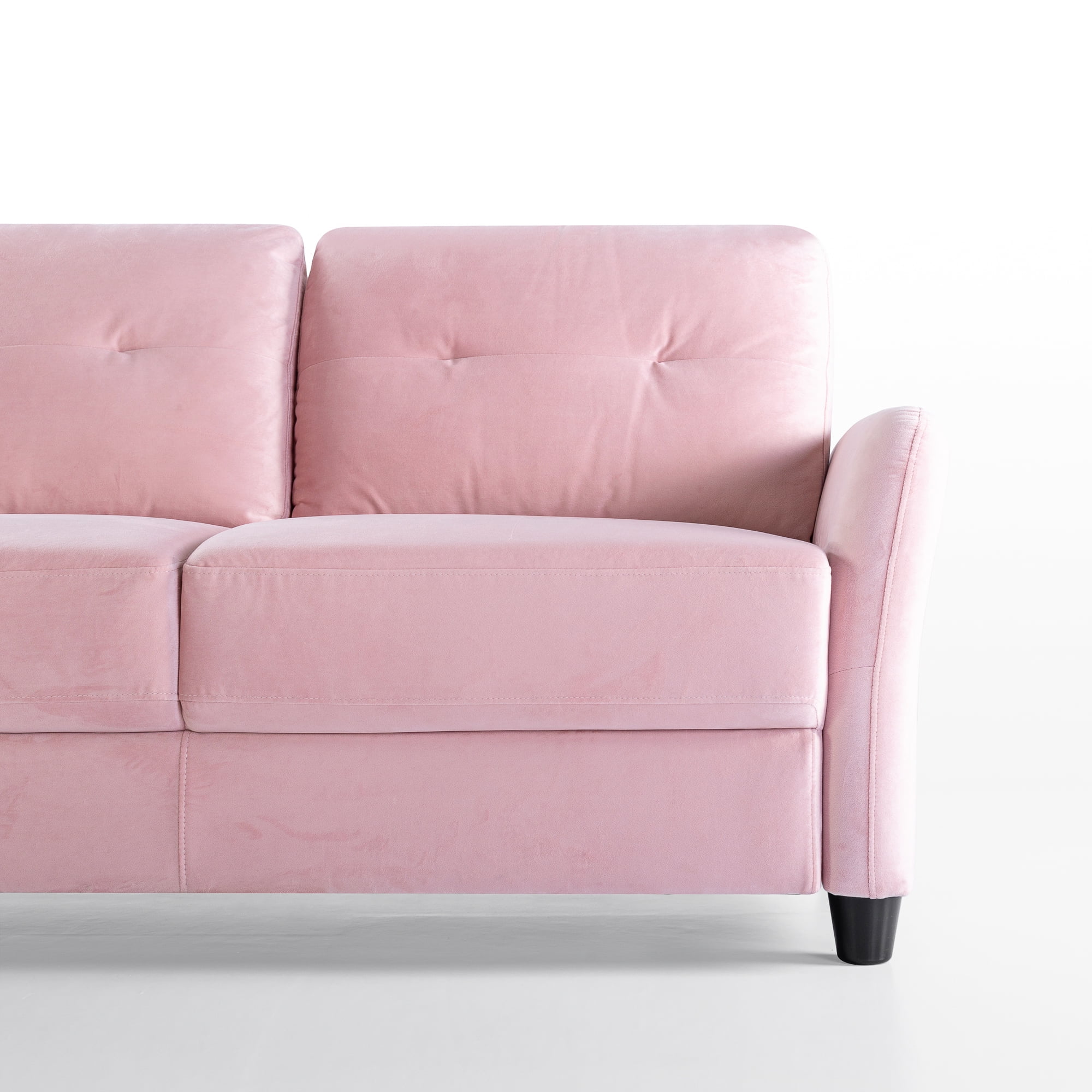 Ember Interiors Ricardo Sofa Couch, Blush Velvet