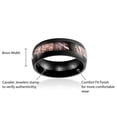 thumbnail image 4 of Mens Camo Wedding Band in Titanium 8MM Ring Black Plated with Camouflage Inlay - Domed Top, 4 of 4