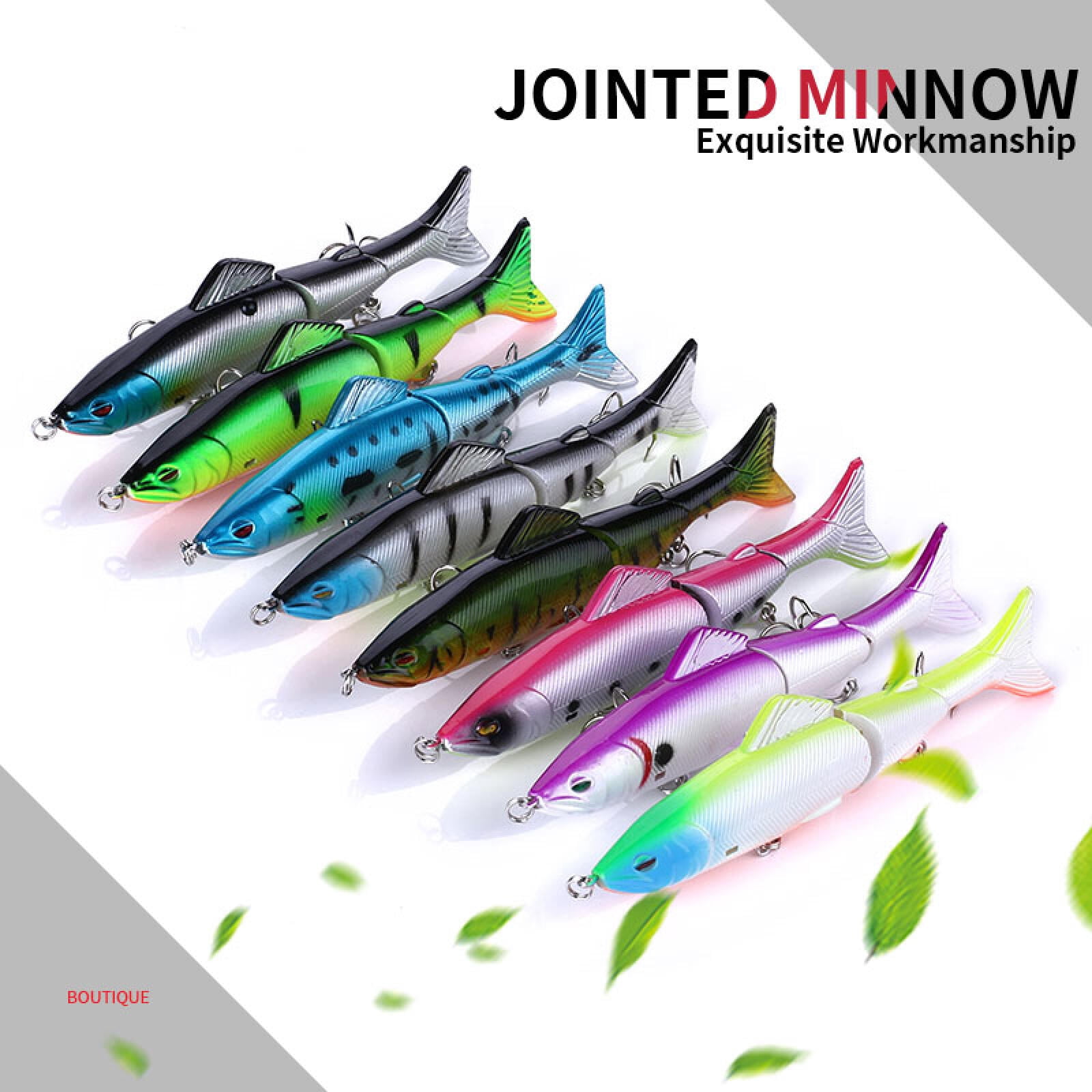 HENGJIA Fishing Lures 8pcs Multi Jointed Fish Fishing Kits Slow Sinking Lifelike Swimbait Freshwater and Saltwater for Trout Bass Lures, 4.92"/0.62oz