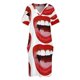 thumbnail image 4 of Vestido de fiesta con bolsillos sueltos y labios rojos para mujer, elegante y chic, para boda y noche, verano 2025., 4 of 7