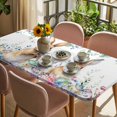 thumbnail image 3 of Bunny Easter Table Cloths for 6 Foot Rectangle Tables, Spring Floral Eggs Eucalyptus Leaves Weeping Patio Waterproof Elastic Fitted Tablecloths, Washable Rectangular Table Cover for Camping, 3 of 8