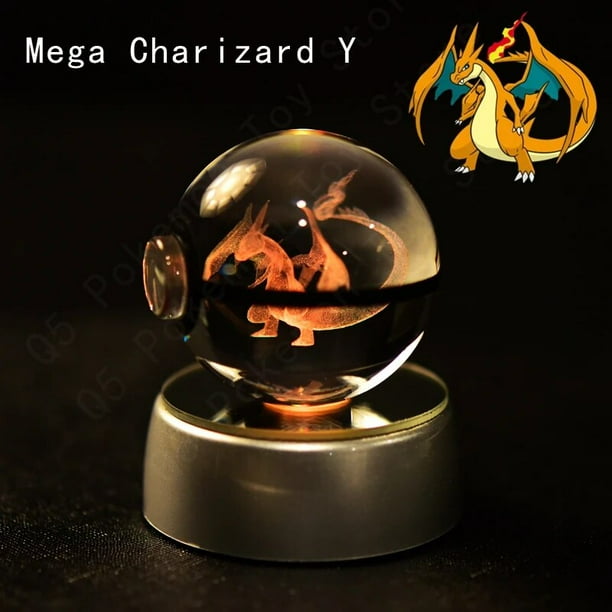 Pokemon 3D bola de cristal Pikachu Gengar Mew Mewtwo figuritas Base de lámpara Pokeball 3D Pokemon bola de cristal estatua niños regalo de cumpleaños