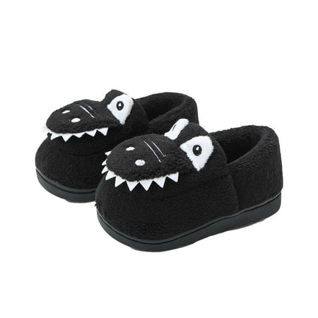 

Odeerbi Clearance Girls Slippers Winter Warm Home Kids Cotton Slippers Cute Dinosaur Pattern Indoor Cartoon Baby Soft Sole Flat Bottom Shoes