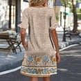 thumbnail image 5 of Womens Summer Floral Dresses Wrap V Neck Dress Fashion Casual Going Out A-Line Ruffle Short Sleeve Sundress, 5 of 5