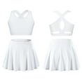 thumbnail image 3 of Lejafay Kids Girls 2Pcs Tracksuit Tennis Golf Running Outfits Athletic Sports Bra Tank Tops with White 10, 3 of 6