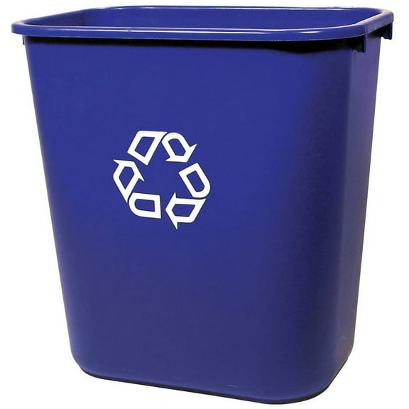 Rubbermaid Commercial 2956-73-BLUE Deskside Recycling Container, 28-1/8 Qt, Blue, Each