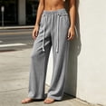 thumbnail image 5 of Wide Leg Pants Joggers Track Pants Women's Lightweight Oversized Trousers Women's Drawstring Sweatpants Elastic Waist Pants with Pockets, 5 of 9