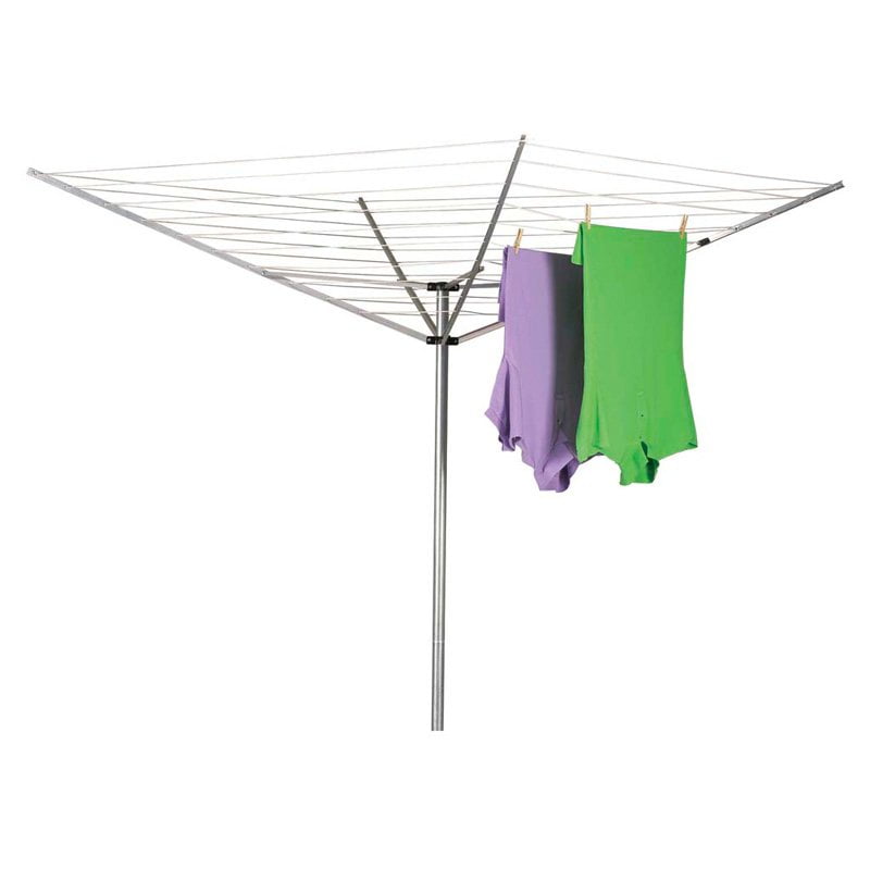 5 ARMS FOLDING ALUMINUM CLOTH AIRER DRYER WALL MOUNTED 30M WASHING LINE W/COVER 